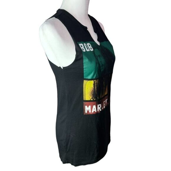 Bob Marley Zion Womens Cut Off Tank Top Size Small Band Tee - Picture 2 of 7